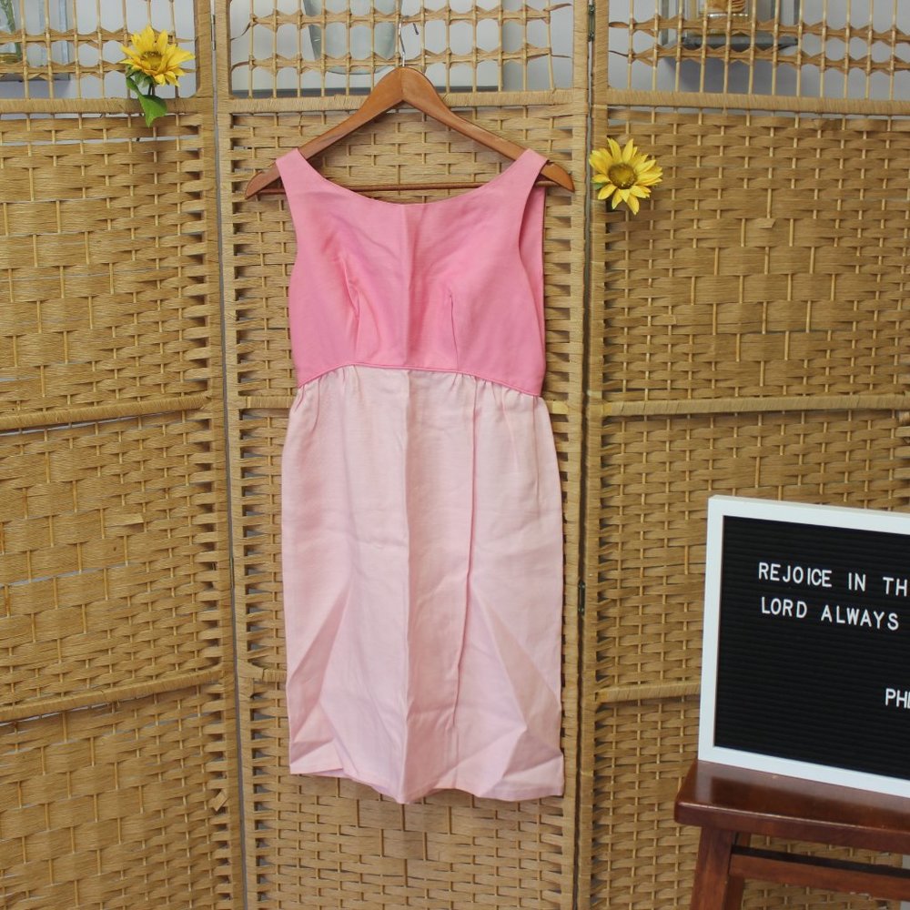 Vintage 1950s 60s Pink Dress Sz S